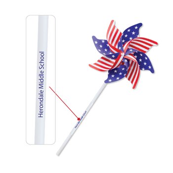 American Flag Jumbo Pinwheel - One-Color Personalization Available from Positive Promotions