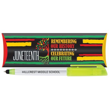 Juneteenth Remembering Our History, Celebrating Our Future Trio 3-In-1 Highligher Stylus Pen - Personalization Available from Positive Promotions