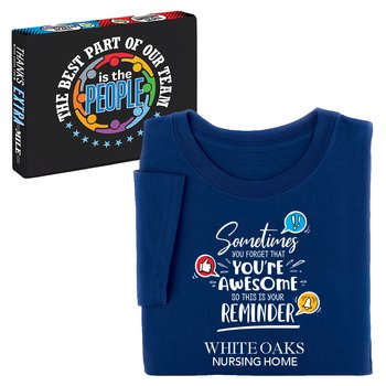 Sometimes You Forget That You're Awesome Unisex Short-Sleeved T-Shirt in Team Gift Box - SIlkscreened Personalization Available from Positive Promotions
