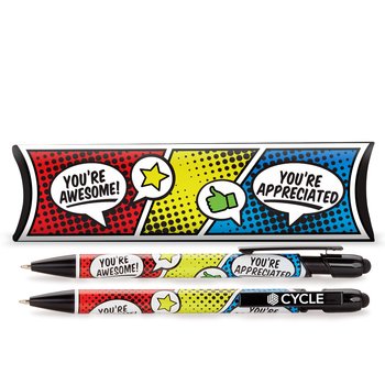 You're Awesome! You're Appreciated Metal Stylus Pen - One-Color Personalization Available from Positive Promotions