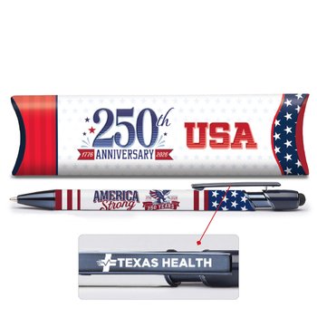 USA 250th Anniversary Eagle Metal Stylus Pen - One-Color Personalization Available from Positive Promotions