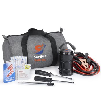 Deluxe Auto Emergency Kit With Flashlight/Lantern - Personalization Available from Positive Promotions