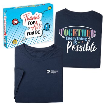 Together Everything Is Possible Unisex 2-Sided Short-Sleeved T-Shirt in Appreciation Gift Box - SIlkscreened Personalization Available from Positive Promotions