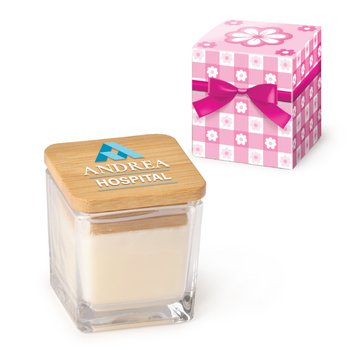 Soy Candle 2 oz. With Bamboo Lid - Personalization Available from Positive Promotions