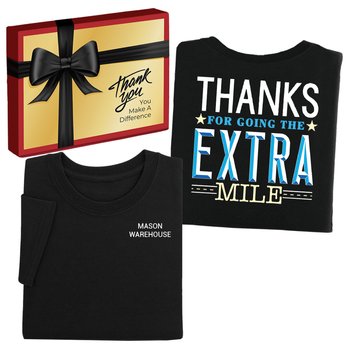 Thanks For Going The Extra Mile-T-Shirt With Thank You Box from Positive Promotions