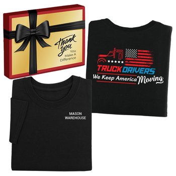 Truck Drivers: We Keep America Moving-T-shirt With Appreciation Gift Box from Positive Promotions