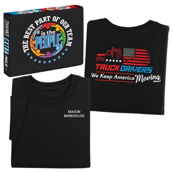 Truck Drivers: We Keep America Moving-T-shirt With Teamwork Gift Box from Positive Promotions