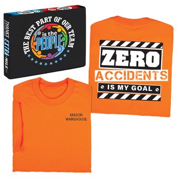 Zero Accidents Is My Goal T-Shirt with Teamwork Box from Positive Promotions