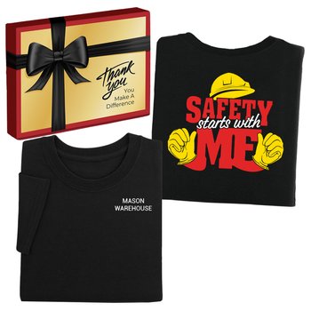 Safety Starts With Me-T-shirt With Thank You Box from Positive Promotions