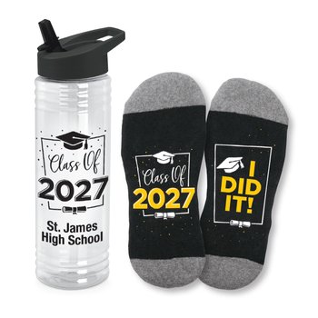 Class of 2026 On-The- Go Combo Kit with Personalized Water Bottle from Positive Promotions