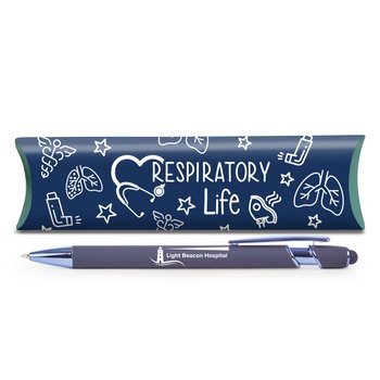 Respiratory Life Ultimate Soft-Touch Metal Stylus Pen - One-Color Personalization Available from Positive Promotions