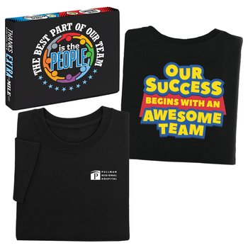 Our Success Begins With An Awesome Team-2 Sided T-shirt In Teamwork Box from Positive Promotions