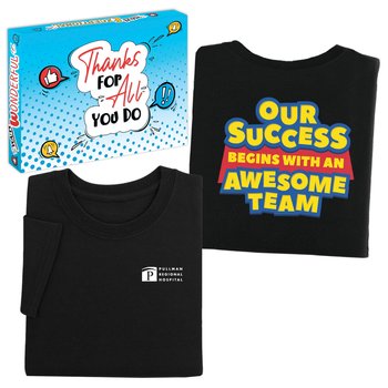Our Success Begins With An Awesome Team-2 Sided T-shirt In Appreciation Box from Positive Promotions