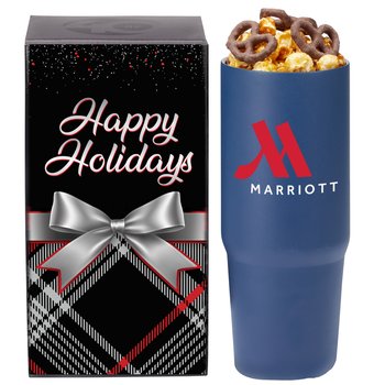 HydroSip Double-Wall Vacuum-Insulated Tumbler 30 oz. With Popcorn & Pretzels In Holiday Gift Box - Personalization Available from Positive Promotions