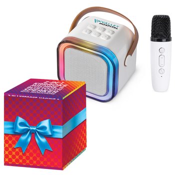 2-in-1 Bluetooth® Speaker & Karaoke Machine With Microphone In Holiday Gift Box - Personalization Available from Positive Promotions