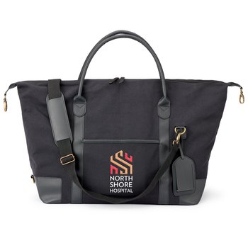Milan Weekender Duffel Bag With Laptop Sleeve & Trolley Strap With Holiday Gift Tag - Embroidered Personalization Available from Positive Promotions