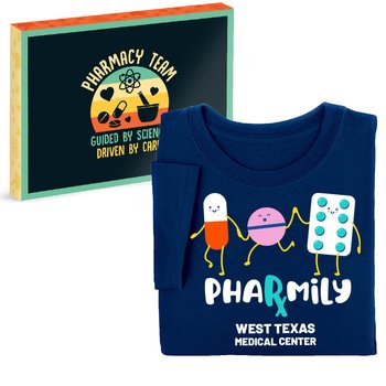 Pharmily Unisex Short-Sleeved T-Shirt In Gift Box - Silkscreened Personalization Available from Positive Promotions