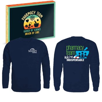 Pharmacy Team: We're Indispensable Unisex 2-Sided Long-Sleeved T-Shirt - Silkscreened Personalization Available from Positive Promotions