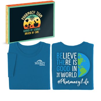 Be The Good: #PharmacyLife Unisex 2-Sided Short-Sleeved T-Shirt - Silkscreened Personalization Available from Positive Promotions