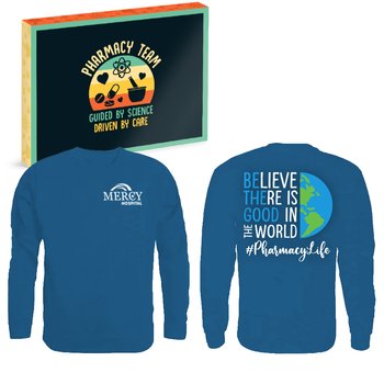 Be The Good: #PharmacyLife Unisex 2-Sided Long-Sleeved T-Shirt - Silkscreened Personalization Available from Positive Promotions