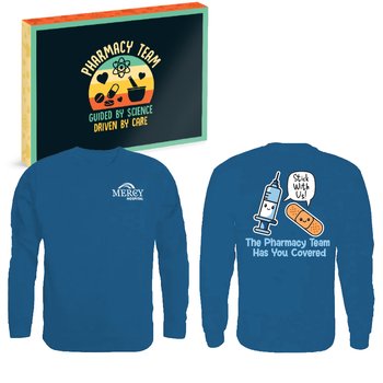Stick With Us: The Pharmacy Team Has You Covered Unisex 2-Sided Long-Sleeved T-Shirt - Silkscreened Personalization Available from Positive Promotions