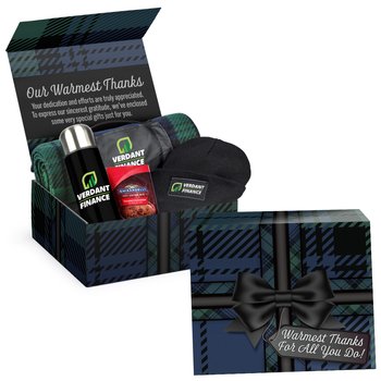 Holiday Eco Blanket, Thermos, Beanie- Personalized from Positive Promotions