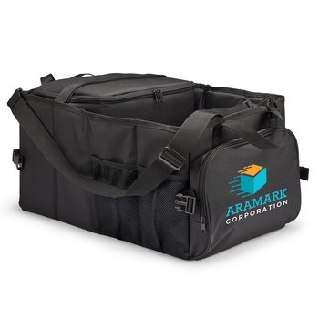 3-In-1 18-Can Cooler/Trunk Organizer/Utility Tote With Holiday Gift Tag - Personalization Available from Positive Promotions
