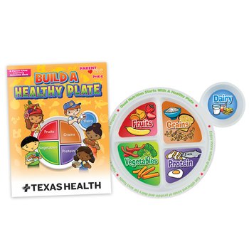Preschool Portion Meal Plate Packaged With Educational Activities Book (English) - One-Color Personalization Available from Positive Promotions