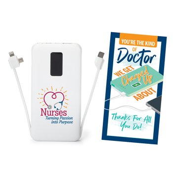 Nurses: Turning Passion Into Purpose Supercharge 10,000-mAh 3-in-1 Fast-Charging Power Bank With Built-In Charging Cables from Positive Promotions