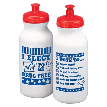 I Elect to Be Drug Free Water Bottle 20 oz. - Pack of 10 from Positive Promotions