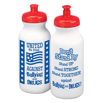 United We Stand Against Bullying and Drugs Water Bottle 20 oz. - Pack of 10 from Positive Promotions