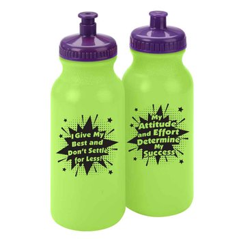 My Attitude And Effort Determine My Success Water Bottle 20-Oz. - Pack of 10 from Positive Promotions