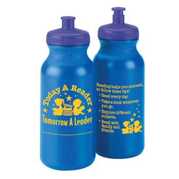 Today A Reader, Tomorrow A Leader Water Bottle 20-Oz. - Pack of 10 from Positive Promotions