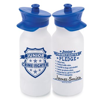 Junior Crimefighter Police Hat Water Bottle 20 oz. from Positive Promotions