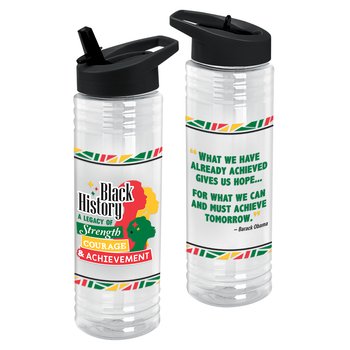 Black History: A Legacy of Strength, Courage, & Achievement Solara Water Bottle 24 oz. from Positive Promotions