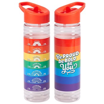 Be Proud. Be Bold. Be You. Rainbow Solara Water Bottle 24 oz. from Positive Promotions