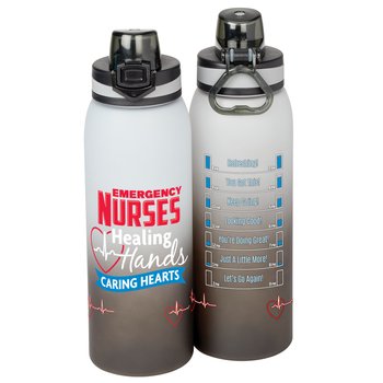 Emergency Nurses: Healing Hands, Caring Hearts Jasper Ombre Tritan Water Bottle 32 oz. from Positive Promotions