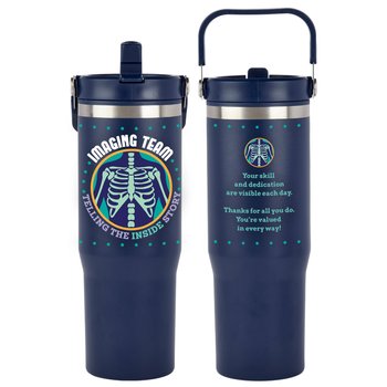 Imaging Team: Telling the Inside Story Coldflow Double-Wall Flip-Straw Bottle 30 oz. With Carry Handle from Positive Promotions