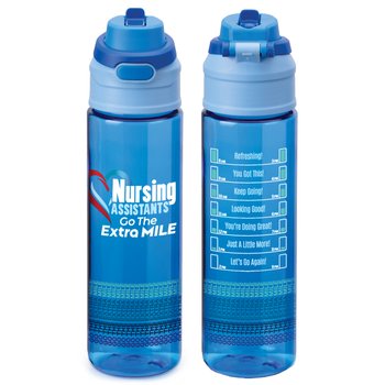 Nursing Assistants Go the Extra Mile Tritan Dual-Sip Water Bottle 28 oz. With Carry Handle from Positive Promotions