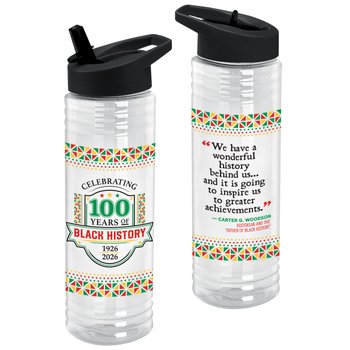 Celebrating 100 Years of Black History: 1926-2026 Solara Water Bottle 24 oz. from Positive Promotions