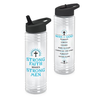 Strong Faith Makes Strong Men Solara Water Bottle 24 oz. from Positive Promotions