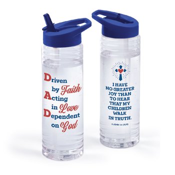 Dad: Driven by Faith, Acting in Love, Dependent on God Solara Water Bottle 24 oz. from Positive Promotions