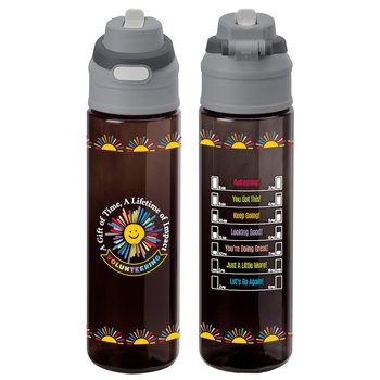 Volunteering: A Gift of Time, A Lifetime of Impact Tritan Dual-Sip Water Bottle 28 oz. With Carry Handle from Positive Promotions