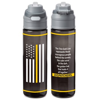 Thin Gold Line Tritan Dual-Sip Water Bottle 28 oz. With Carry Handle from Positive Promotions