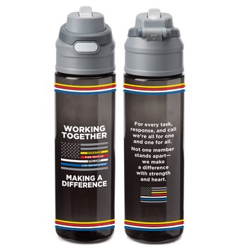 Working Together, Making a Difference Tritan Dual-Sip Water Bottle 28 oz. With Carry Handle from Positive Promotions