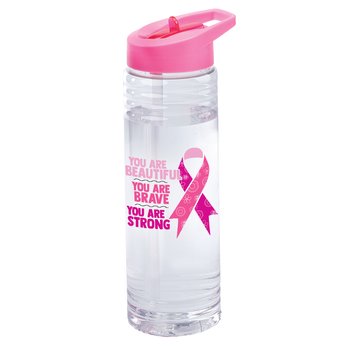 You Are Beautiful, Brave, Strong Solara Water Bottle 24 oz. from Positive Promotions