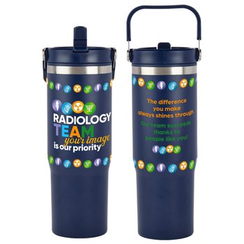 Radiology Team: Your Image Is Our Priority Coldflow Double-Wall Flip-Straw Bottle 30 oz. With Carry Handle from Positive Promotions