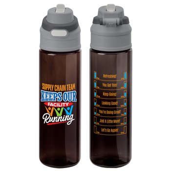 Supply Chain Team Keeps Our Facility Running Tritan Dual-Sip Water Bottle 28 oz. With Carry Handle from Positive Promotions