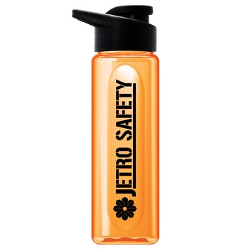 Safety RPET Embossed Water Bottle W/Color Lid 26 oz. - Personalized from Positive Promotions