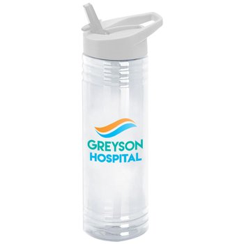 White Solara Water Bottle 24-Oz. - Personalization Available from Positive Promotions